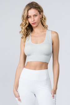Lady's Solid Color Sports Bra w/Ring Embellishment at Back style 5