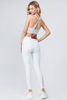 Lady's Solid Color Sports Bra w/Ring Embellishment at Back style 6