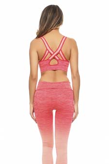 Women's Ombre Sports Bra and Capri Activewear Set style 3