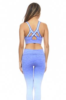 Women's Active Ombre Sports Bra And Capri Set style 3