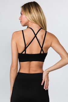 Women's High Neck Mesh Overlay Sports Bra style 5