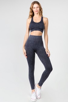 Women's Stone Washed Seamless Sports Bra Set style 2