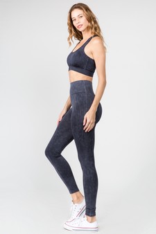 Women's Stone Washed Seamless Sports Bra Set style 3