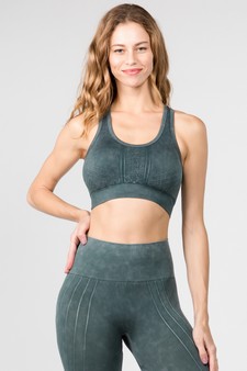 Women's Stone Washed Seamless Sports Bra style 2