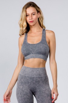 Women's Stone Washed Seamless Sports Bra style 4