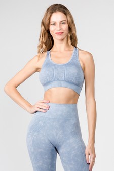 Women's Stone Washed Seamless Sports Bra style 2