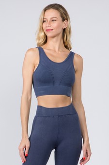 **NY ONLY**Women's Stone Washed Ribbed Sports Bra style 3