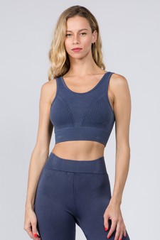 **NY ONLY**Women's Stone Washed Ribbed Sports Bra style 4