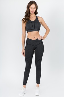 Women's Heather Knit Activewear Set style 4