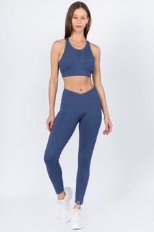 Women's Heather Knit Activewear Set style 4