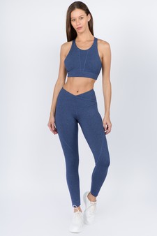 Women's Heather Knit Activewear Set style 5