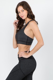 Women's Heather Knit Activewear Sports Bra style 2