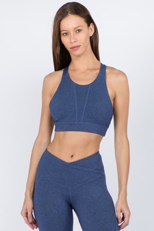 Women's Heather Knit Activewear Sports Bra style 4