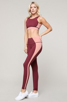 Women's Crush it Colorblock Sports Bra + Legging Activewear Set style 2