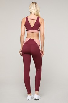 Women's Crush it Colorblock Sports Bra + Legging Activewear Set style 4