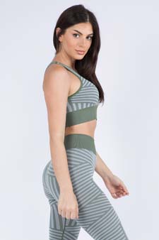 Women's Striped Activewear  Sports Bra style 2