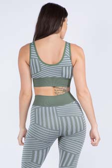 Women's Striped Activewear  Sports Bra style 3