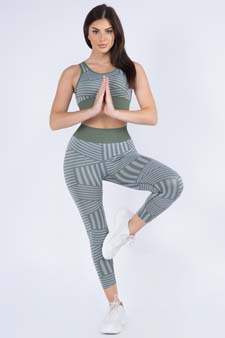 Women's Striped Activewear  Sports Bra style 4