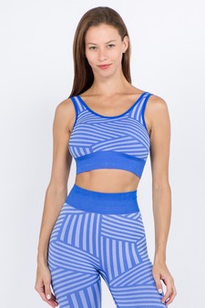 Women's Striped Activewear Sports Bra style 2