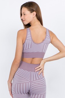 Women's Striped Activewear Sports Bra style 4