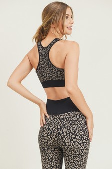 Women's Cheetah Print Sports Bra and Leggings Activewear Set style 5