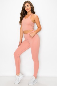 Women's Strappy Back Longline Activewear Set style 3