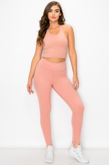 Women's Strappy Back Longline Activewear Set style 4