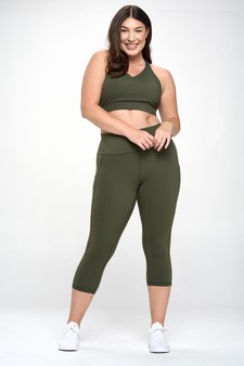 Women's Buttery Soft Sports Bra and Capri Leggings Activewear Set style 6