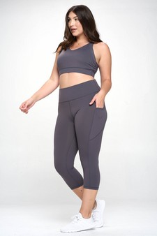 Women's Buttery Soft Sports Bra and Capri Leggings Activewear Set style 2