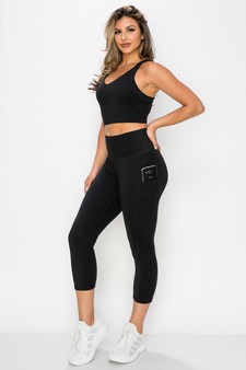 Women's Buttery Soft Sports Bra and Capri Leggings Activewear Set style 2