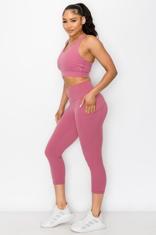 Women's Buttery Soft Sports Bra and Capri Leggings Activewear Set style 2