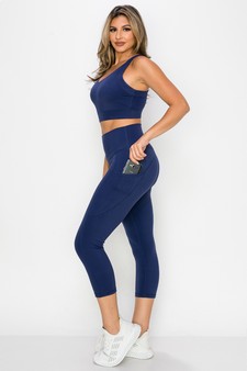 Women's Buttery Soft Sports Bra and Capri Leggings Activewear Set style 2