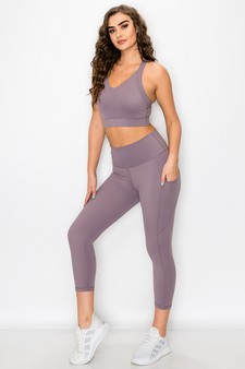 Women's Buttery Soft Sports Bra and Capri Leggings Activewear Set style 2