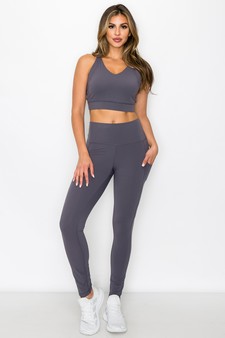 Women's Buttery Soft Sports Bra and Legging Activewear Set style 4