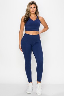 Women's Buttery Soft Sports Bra and Legging Activewear Set style 4