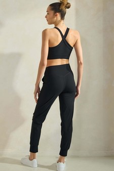 Women's Buttery Soft Activewear Sports Bra & Solid Jogger Set style 2