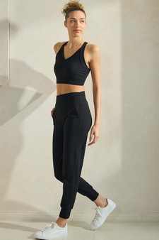 Women's Buttery Soft Activewear Sports Bra & Solid Jogger Set style 3