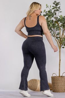 Women's Stone Washed Ribbed Matching Yoga Set (XL only) style 3