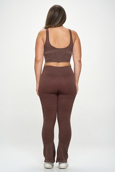 Women's Stone Washed Ribbed Matching Yoga Set (XL only) style 3