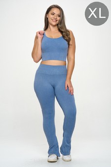 Women's Ribbed Faded Matching Yoga Set (XL only)