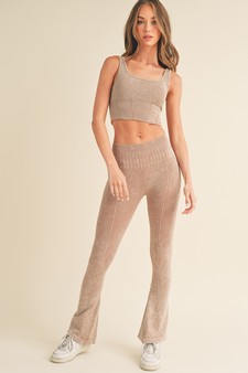 Women's Ribbed Faded Matching Yoga Set