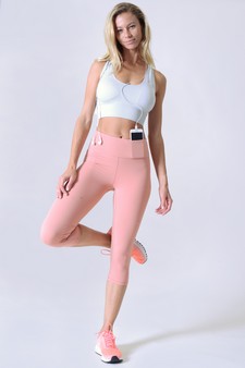 Women's Capri Activewear Leggings w/ Hidden Waistband Pocket (Medium only) style 4