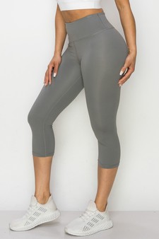 Women's Capri Activewear Leggings w/ Hidden Waistband Pocket (Small only) style 2