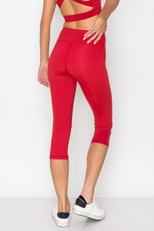 Women's Capri Activewear Leggings w/ Hidden Waistband Pocket style 3