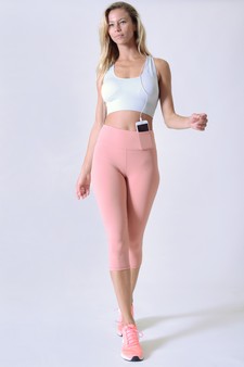 Women's Capri Activewear Leggings w/ Hidden Waistband Pocket style 5