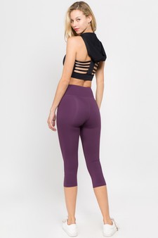 Women's Capri Activewear Leggings w/ Hidden Waistband Pocket style 5