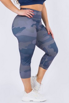 Women's Blue Tones Capri Activewear Leggings style 2