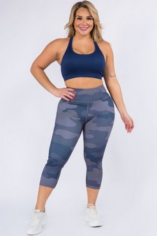 Women's Blue Tones Capri Activewear Leggings style 4