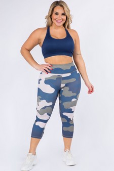 Women's Blue Tones Capri Activewear Leggings style 4