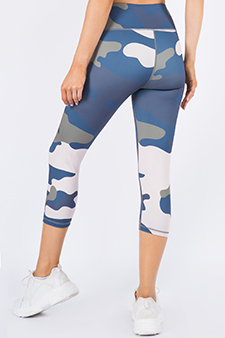 Women's Blue Tones Capri Activewear Leggings style 3